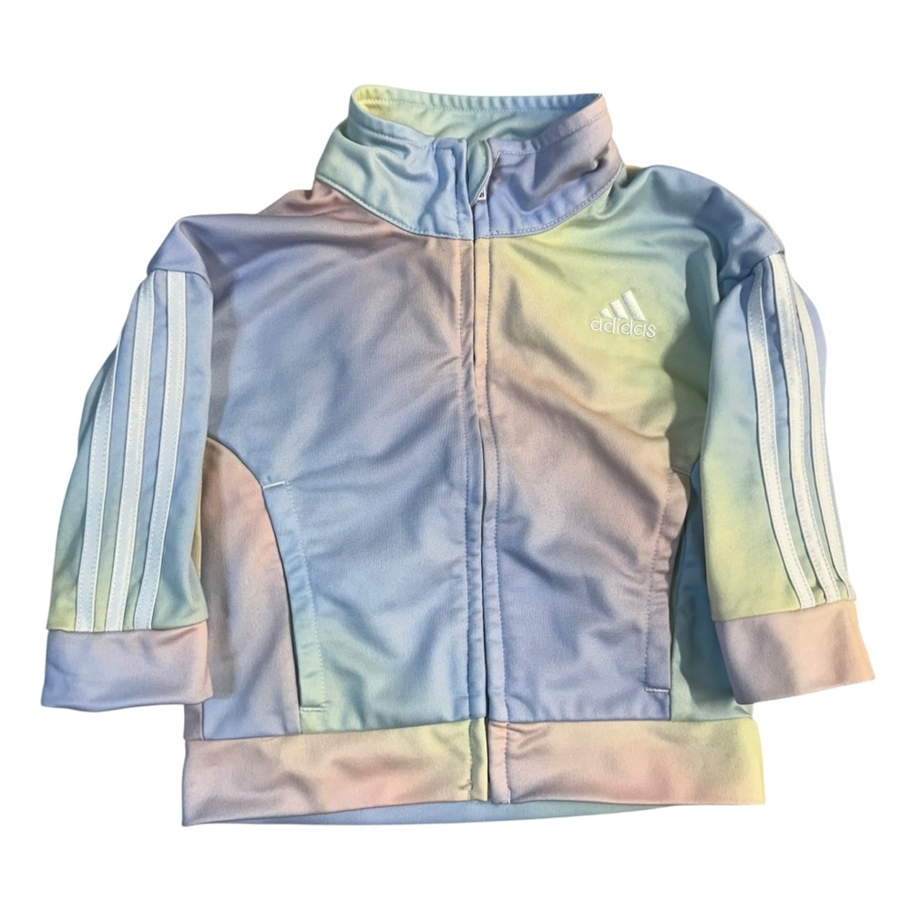 Adidas Infant Girls Pastel Rainbow Full Zip Track Jacket Size 12 Months 12M